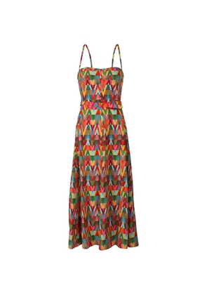 Valentino Garavani geometric belted midi dress - Red