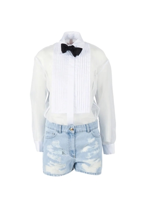 Elisabetta Franchi bow-tie romper suit - White