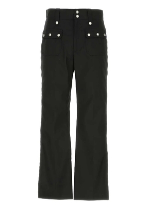 Gucci side-zips wide-leg canvas trousers - Black