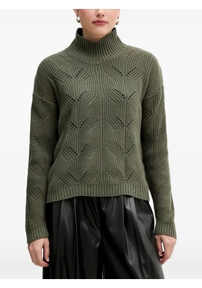 Benetton openwork high-neck sweater - Green
