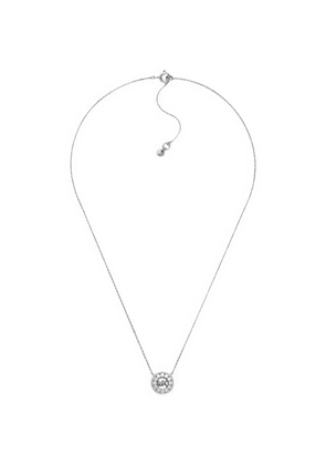 Michael Kors logo-pendant round necklace - Silver