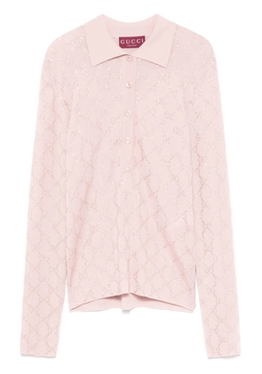 Gucci GG-monogram polo top - Pink