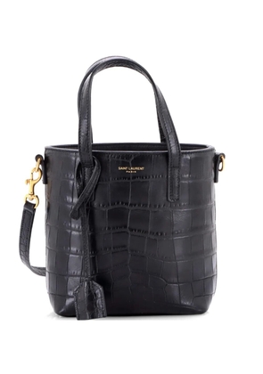 Saint Laurent Pre-Owned Shopper Crocodile Embossed Leather Mini Toy tote bag - Black