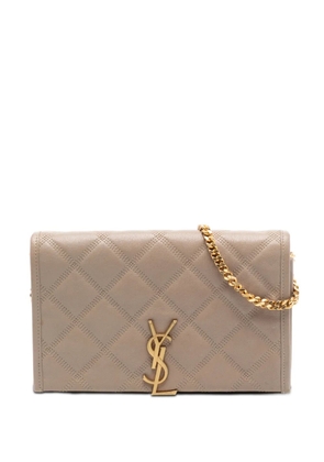 Saint Laurent Pre-Owned 2013-2025 Quilted Diamond Lambskin Becky Wallet on Chain crossbody bag - Brown