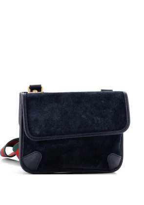 Gucci Pre-Owned Neo Vintage Flap Messenger Suede Small crossbody bag - Blue