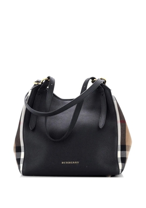 Burberry Pre-Owned Canterbury Leather and House Check Canvas Small tote bag - Black
