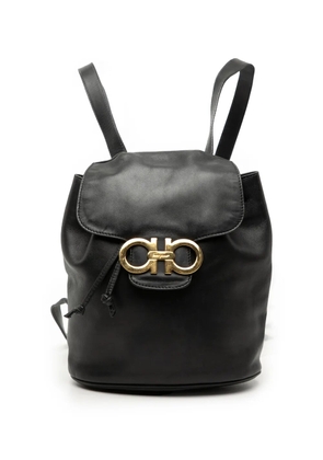Ferragamo Pre-Owned 2021-2026 Leather Double Gancini backpack - Black