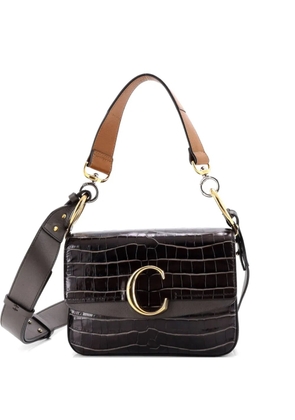 Chloé Pre-Owned C Double Carry Bag Crocodile Embossed Leather Small crossbody bag - Brown