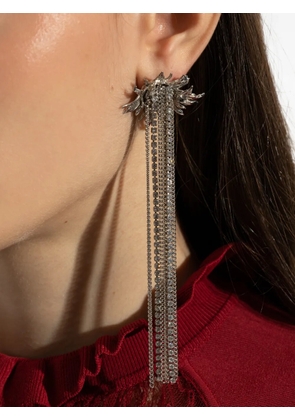 Alexander McQueen flower-motif earrings - Silver