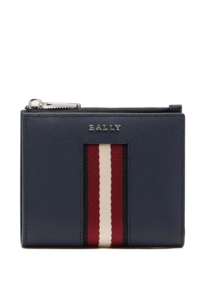 Bally metal logo leather wallet - Blue