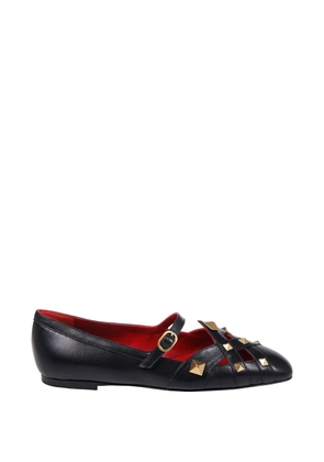 Valentino Garavani studded strappy ballet flats - Black