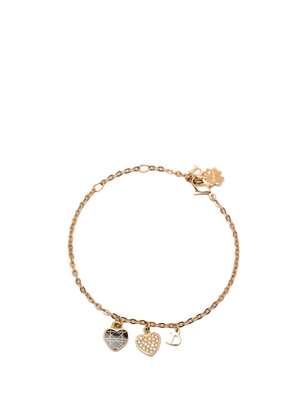 Christian Dior Pre-Owned 2000-2025 Gold Plated Crystal Heart Charms Bracelet costume bracelet