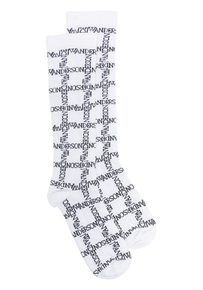 JW Anderson logo intarsia-knit cotton-blend socks - White