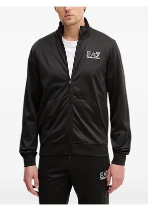 Ea7 Emporio Armani logo zip sweatshirt - Black