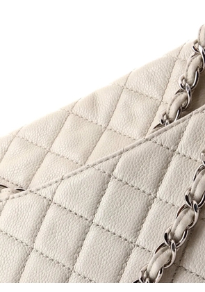CHANEL Pre-Owned Square Classic Single Flap Bag Quilted Caviar Jumbo shoulder bag - Neutrals