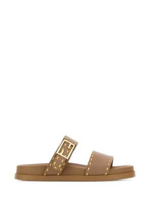 FENDI Feel buckle slippers - Brown