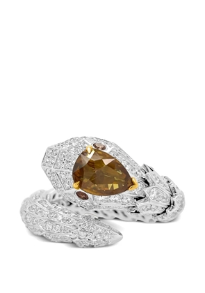 HYT Jewelry serpent-shape diamond cocktail ring - Silver