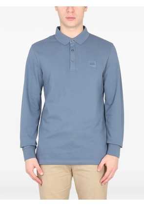BOSS logo patch polo shirt - Blue