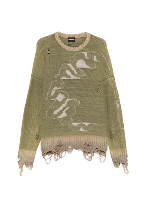 MADFRENZY Cortex Grunge distressed sweater - Green