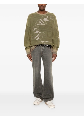 MADFRENZY Cortex Grunge distressed sweater - Green