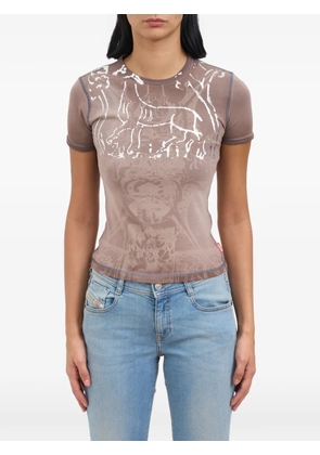 Diesel print T-shirt - Brown