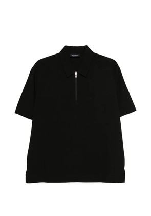 AROVESCIO zip short-sleeve polo - Black