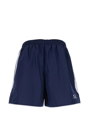 Balenciaga logo-print stripe-detail shorts - Blue