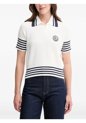 Benetton striped polo top - White