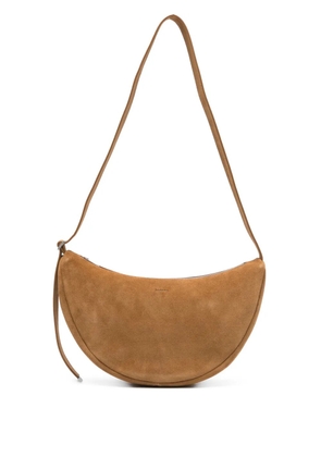 SANDRO zip leather messenger bag - Brown