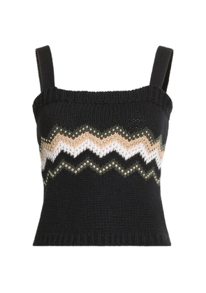 Elie Saab stud-embellished knit top - Black