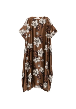 Dolci Follie floral silk kaftan - Brown