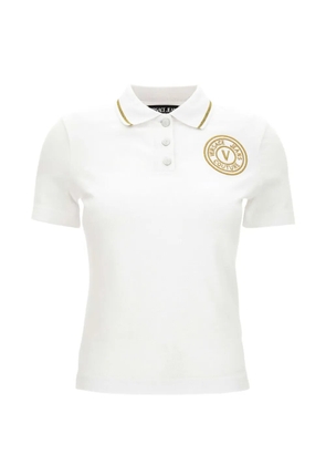 Versace Jeans Couture embroidered polo T-shirt - White