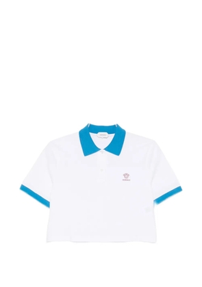 Versace cropped trim polo shirt - White