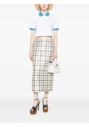 Versace cropped trim polo shirt - White