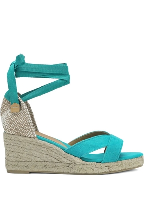 Castañer 50mm lace-up wedged espadrilles - Blue