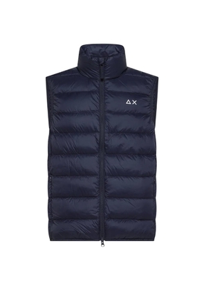 Sun68 logo-embroidered puffer gilet - Blue