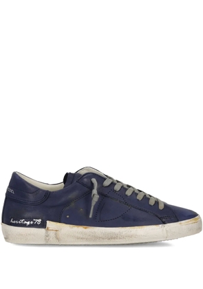 Philippe Model Paris Prsx distressed leather low-top sneakers - Blue