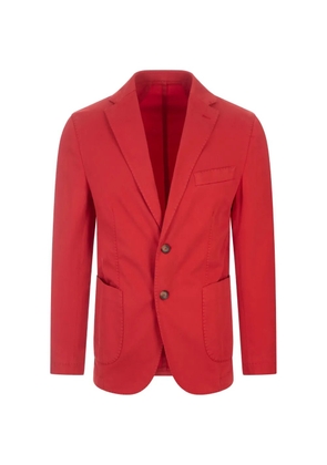 russocapri oxford button cotton blazer - Red