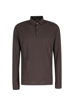 Zanone long sleeve polo shirt - Brown
