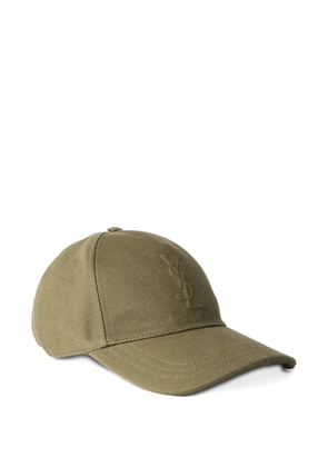 Saint Laurent Cassandre cotton baseball cap - Green