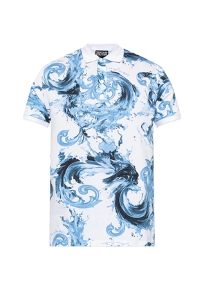 Versace Jeans Couture Barocco-print polo shirt - Blue