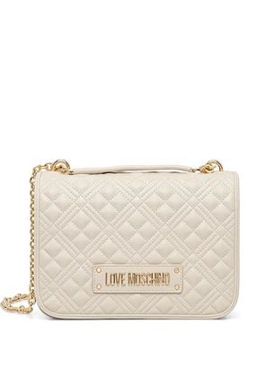 Love Moschino logo-detail quilted chain-strap handbag - Neutrals