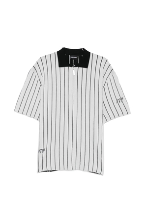 MADFRENZY MF striped zip polo shirt - Grey