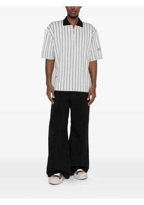 MADFRENZY MF striped zip polo shirt - Grey