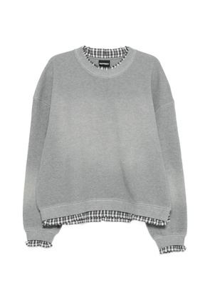 MADFRENZY gingham-trim sweatshirt - Grey