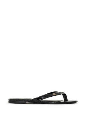 ANINE BING Noelle croc-embossed flat sandals - Black