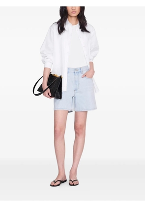 ANINE BING Noelle croc-embossed flat sandals - Black