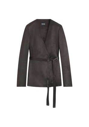 BOSS tie-waist blazer - Brown