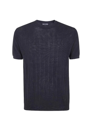 Emporio Armani ribbed-textured T-shirt - Grey