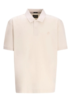BOSS double-monogram mercerised cotton polo shirt - Neutrals